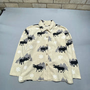 Beige and Black Fleece Men's XL