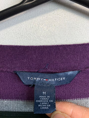 Purple and Grey Tommy Hilfiger Cardigan jumper Women's Medium