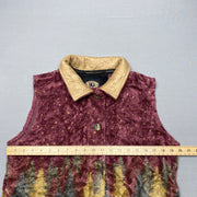 Red and Brown Fleece Vest Women's Large