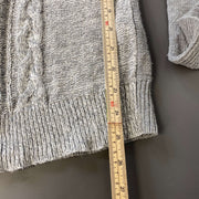 Grey Chaps V-Neck Knitwear Sweater Womens Medium