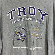 Grey Troy Longsleeve Track & Field T-Shirt Medium