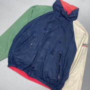 Vintage 90s Navy Green White Nautica Jacket Men's Large