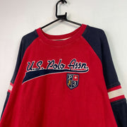 Red and Navy Polo Assn Sweatshirt Men's Large