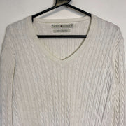 Cream Tommy Hilfiger Cable Knit Sweater Womens Medium