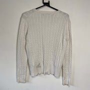 Cream Tommy Hilfiger Cable Knit Sweater Womens Medium