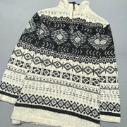 Black and White Fleece Men's Medium