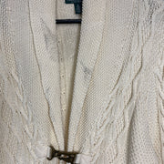 Cream Lauren Ralph Lauren Cable Knit Cardigan Buckle Womens XL