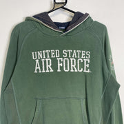 Green United States Air Force Champion Hoodie Mens Large