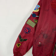 Vintage Red Flying Bomber Jacket Bomber Nylon College Large