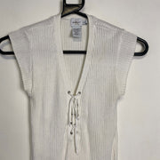 White Sleeveless Calvin Klein Sweater Vest Womens Small