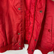 Vintage Red Oklahoma Padded Bomber Nylon College Large Jacket