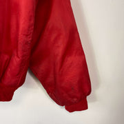 Vintage Red Oklahoma Padded Bomber Nylon College Large Jacket