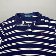 Navy and White Polo Ralph Lauren Polo Shirt Men's Medium