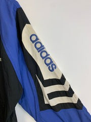 Vintage 90s Black and Blue Adidas Windbreaker Men's Large