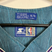 Vintage 90s Blue Charlotte Hornets NBA Starter Jersey Button Down XL