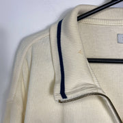 Cream Izod Zip Up Sweater Jacket Mens Large