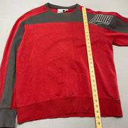 Red and Grey Puma Sweatshirt Men's Large