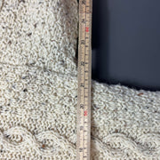 Vintage Beige Cable Wool Jumper Sweater Medium