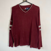 Burgundy Chaps Ralph Lauren V-Neck Sweater Mens XL