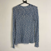 Blue White Striped Chaps Knitwear Sweater Womens Small