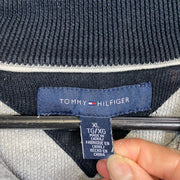 Grey Tommy Hilfiger Quarter Zip Knitwear Mens XL