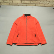 Orange Woolrich Fleece Jacket Women's Large