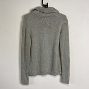 Grey Tommy Hilfiger Quarter Zip Knitwear Sweater Womens Large