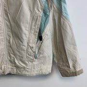 White and Blue North Face Raincoat Women's Small