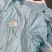 White and Blue North Face Raincoat Women's Small