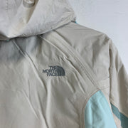 White and Blue North Face Raincoat Women's Small