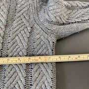 Grey Tommy Hilfiger Cable Knit Sweater Womens Small
