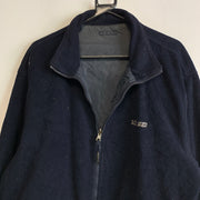 Navy and Grey Woolrich Reversible Fleece Jacket Men's XL