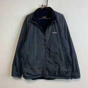 Navy and Grey Woolrich Reversible Fleece Jacket Men's XL