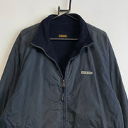 Navy and Grey Woolrich Reversible Fleece Jacket Men's XL