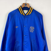 Vintage Blue College Nylon Bomber Jacket XL