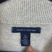 Grey Navy Tommy Hilfiger Knitwear Full Zip Womens XS