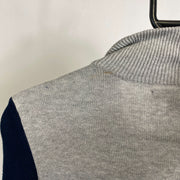 Grey Navy Tommy Hilfiger Knitwear Full Zip Womens XS