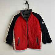 00s Red and Grey Nike Reversible Jacket Youth's Large