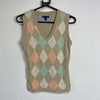 Beige Tommy Hilfiger Argyle Sweater Vest Knitwear Womens Small