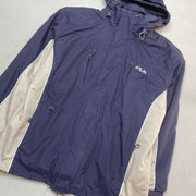 Navy and White Fila Raincoat Men's Large