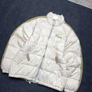 White Fila Padded Jacket Women's Xl