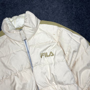 White Fila Padded Jacket Women's Xl