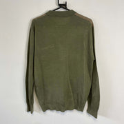 Tarten Brown Green Polo Collared Sweatshirt Mens Large