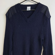 Navy Wool Knit Sweater Women's Medium