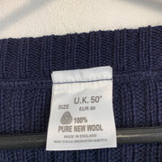 Navy Wool Knit Sweater Women's Medium