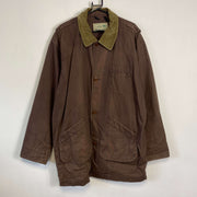 Brown L.L.Bean Button Up Canvas Jacket Mens XXL