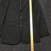 Black Pinstripe Suit Jacket Men's XS