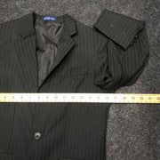 Black Pinstripe Suit Jacket Men's XS