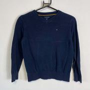 Navy Tommy Hilfiger V-Neck Sweater Knitwear Mens Small