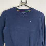 Navy Tommy Hilfiger V-Neck Sweater Knitwear Mens Small